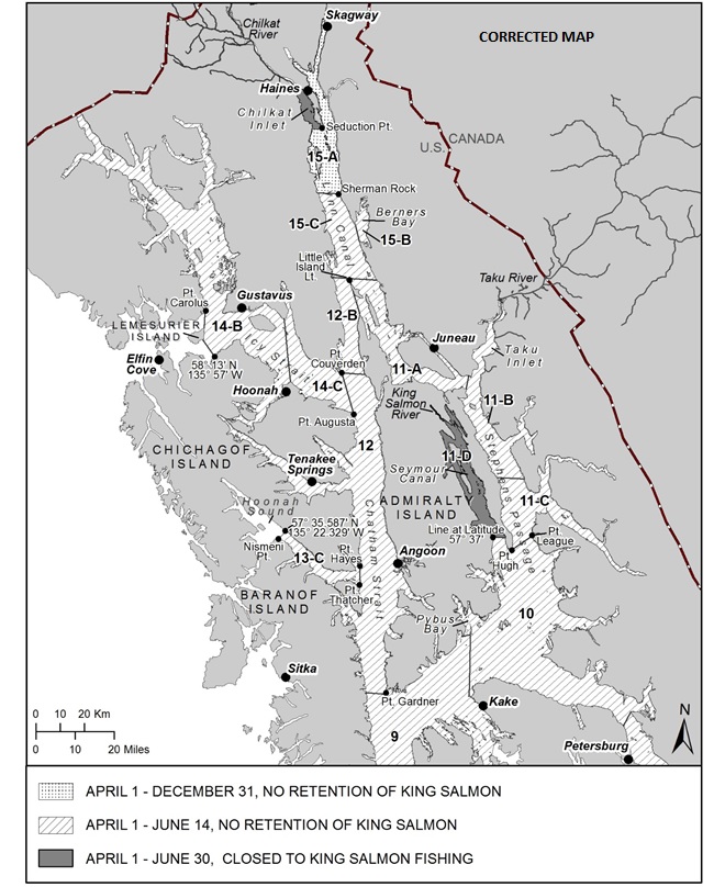 Correction: Southeast Alaska King Salmon Sport Fishing Regulations In Hoonah Sound